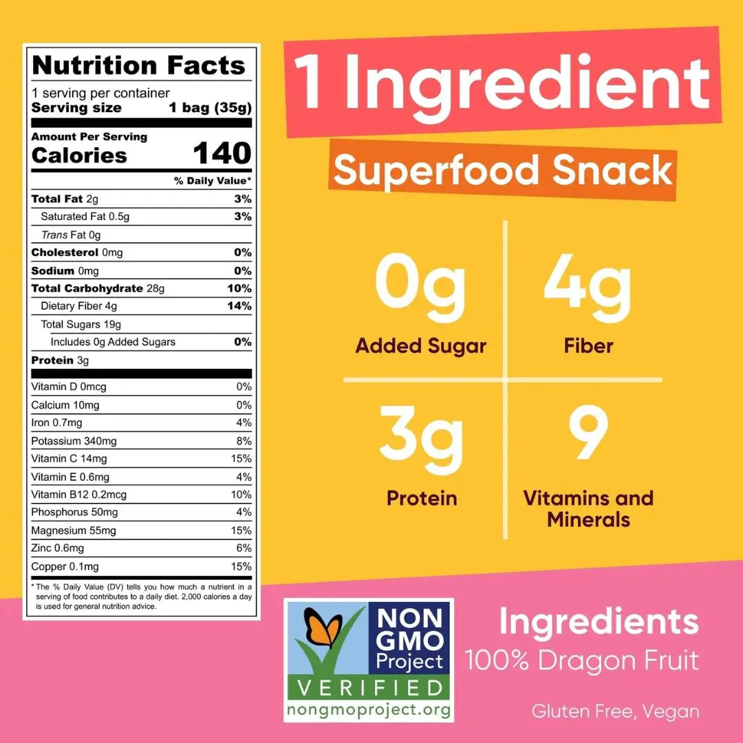 Dried Fruit & Veggie Chips Variety Pack: Gluten Free, Vegan 6 units