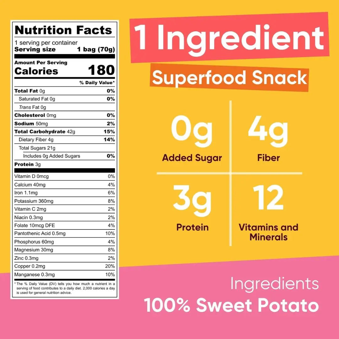 Dried Fruit & Veggie Chips Variety Pack: Gluten Free, Vegan 6 units